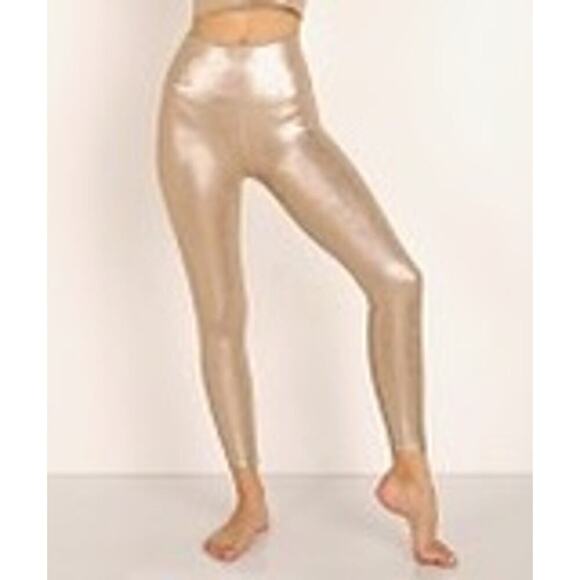 Beyond Yoga Luxe High Waisted Midi Legging Matte Light Gold Foil Size Small - Picture 1 of 12